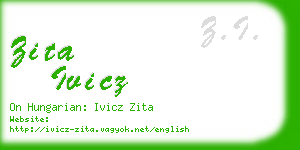 zita ivicz business card